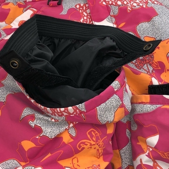 Roxy Girls Abstract Barbie Pink Camo Floral Combo Printed Snow Pants size M (10) - Picture 11 of 14